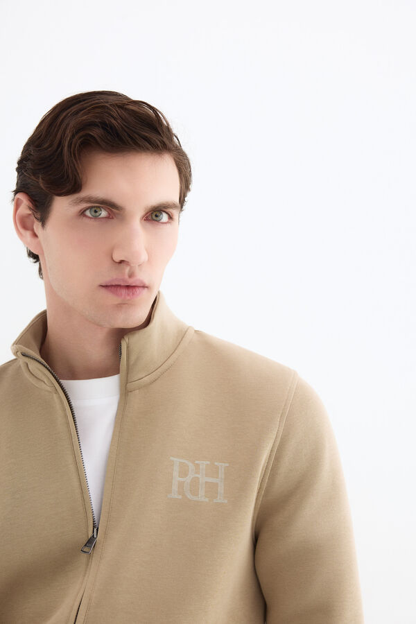 Pedro del Hierro C&aacute;rdigan tejido t&eacute;cnico Beige