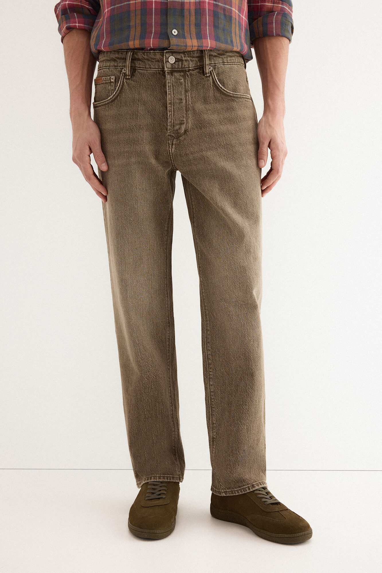 Pedro del Hierro Pantal&oacute;n vaquero marr&oacute;n new straight