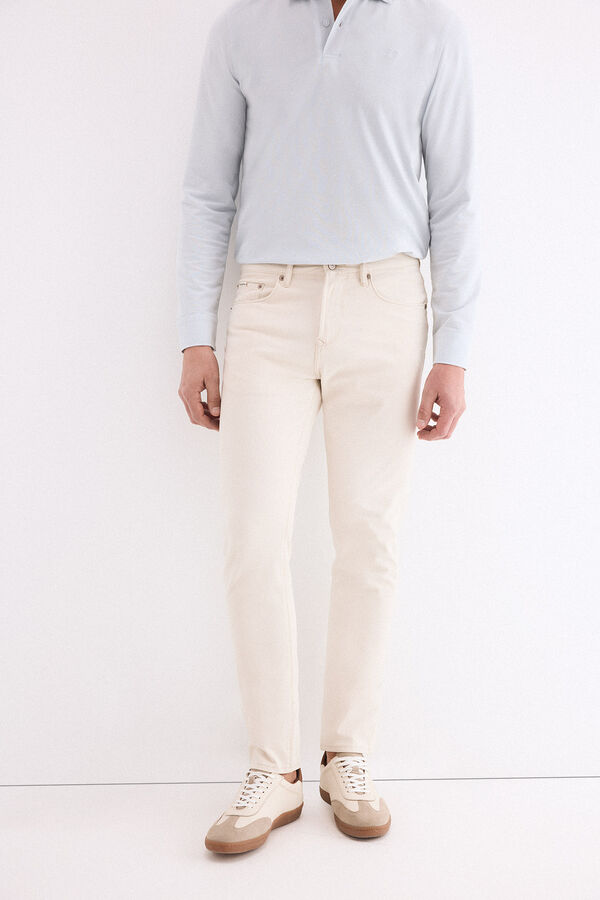 Pedro del Hierro Pantal&oacute;n 5 bolsillos slim Crudo