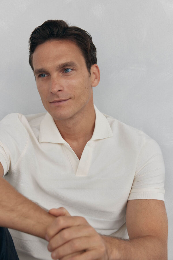 Pedro del Hierro Polo estructura jacquard Crudo