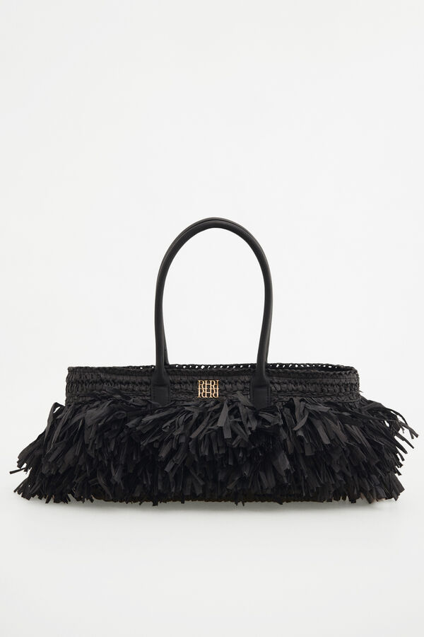 Pedro del Hierro Bolsa de hombro con flecos Negro