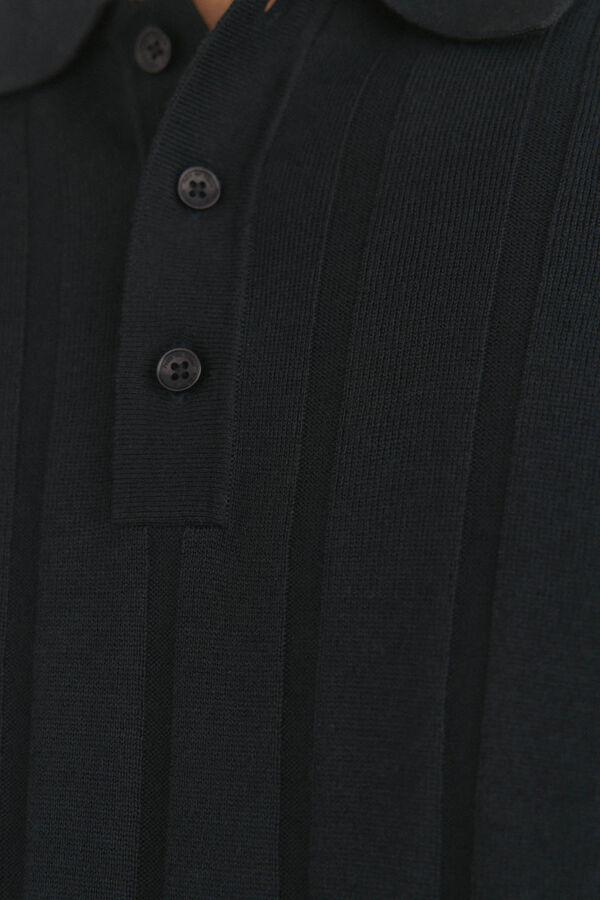 Pedro del Hierro Su&eacute;ter polo premium de manga corta de algod&oacute;n Negro