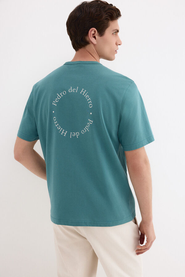Pedro del Hierro Camiseta estampada logo Turquesa