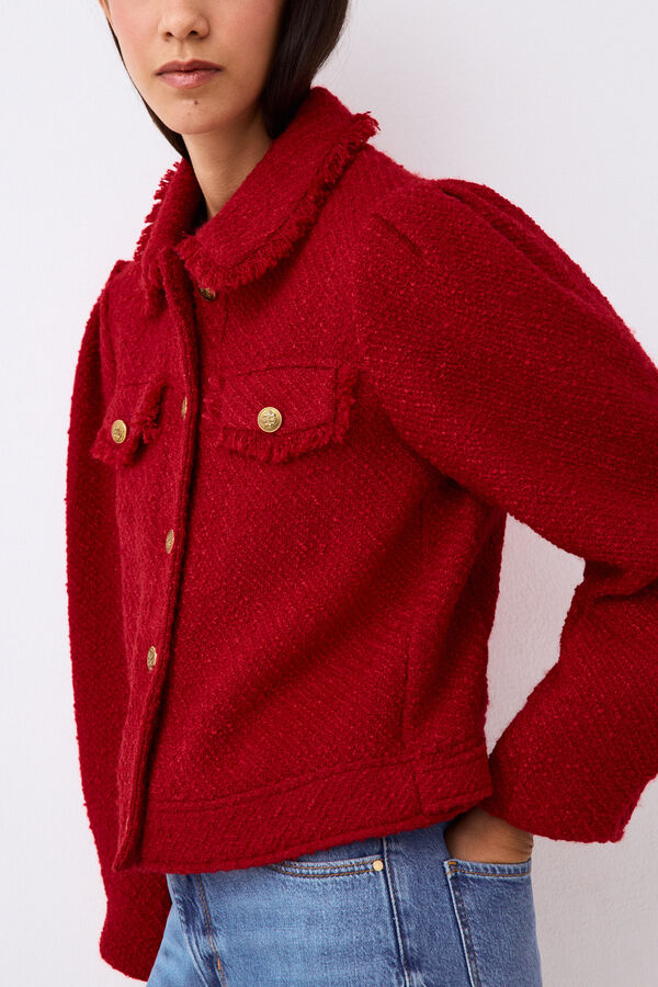 Pedro del Hierro Chamarra de tweed Rojo