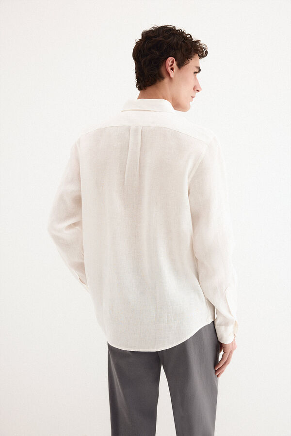 Pedro del Hierro Camisa lino lisa Blanco