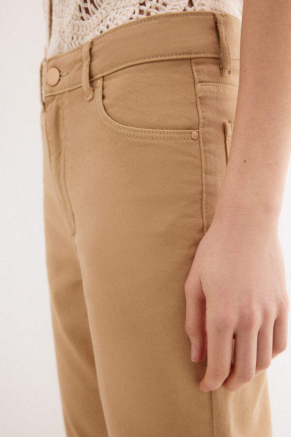 Pedro del Hierro Jeans capri rectos b&aacute;sicos Beige
