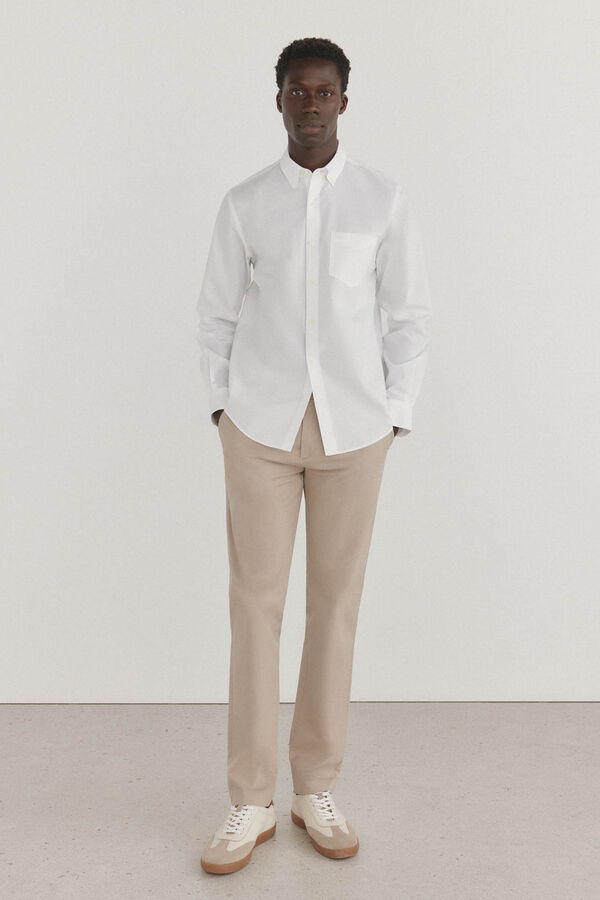 Pedro del Hierro Camisa non iron + antimanchas lisa Blanco