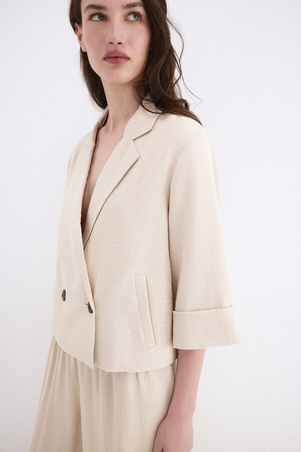 Pedro del Hierro Blazer fluida Marr&oacute;n