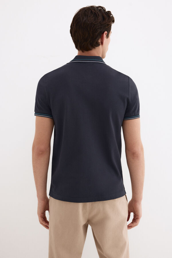 Pedro del Hierro Polo tips jacquard Azul