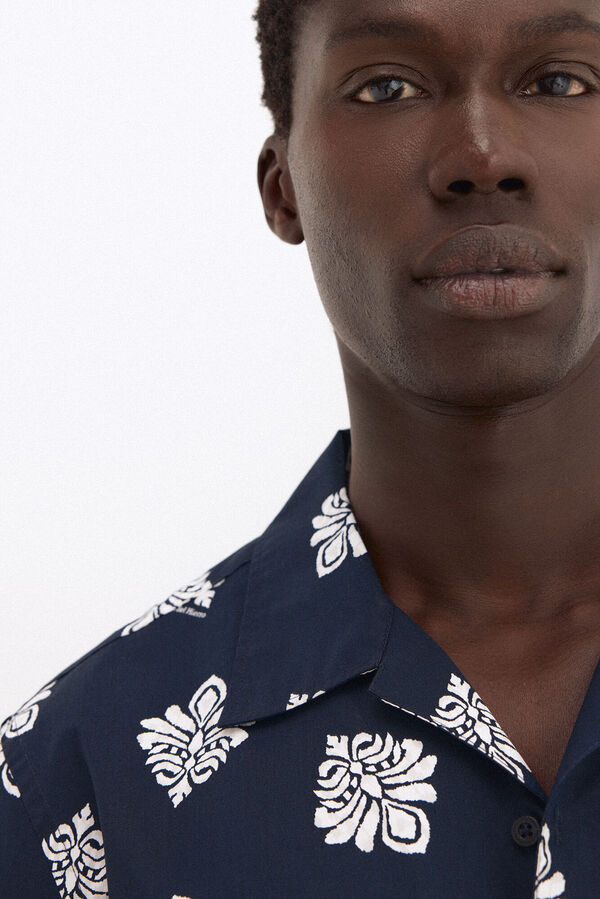 Pedro del Hierro Camisa estampada manga corta Azul