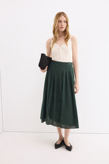 Pedro del Hierro Falda algod&oacute;n bordados Verde