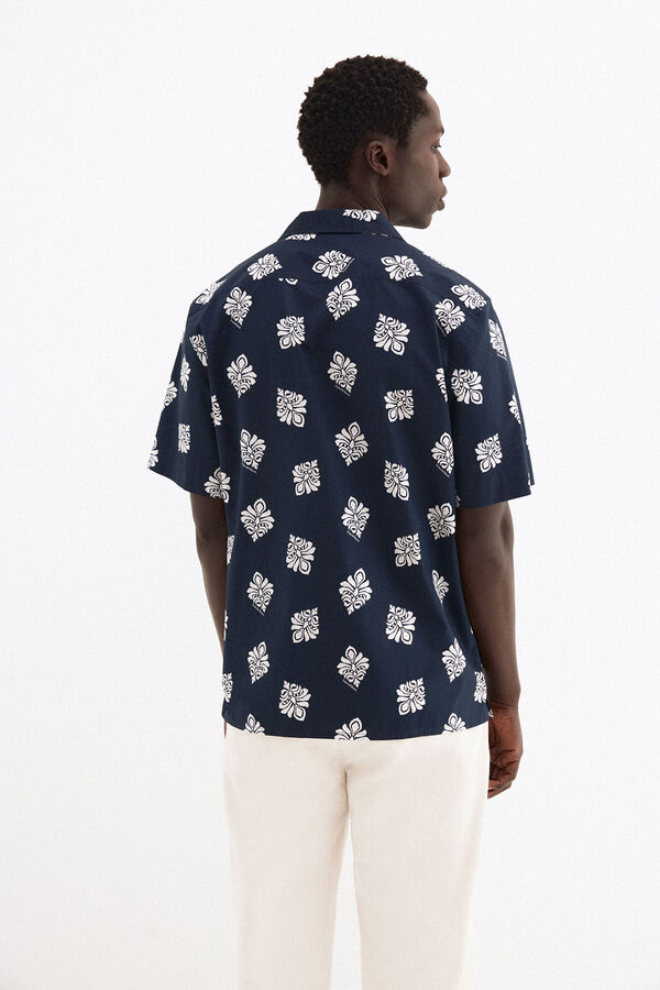 Pedro del Hierro Camisa estampada manga corta Azul