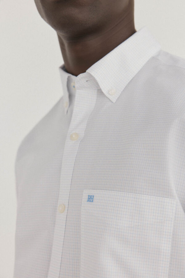 Pedro del Hierro Camisa de cuadros non iron + antimanchas Blanco