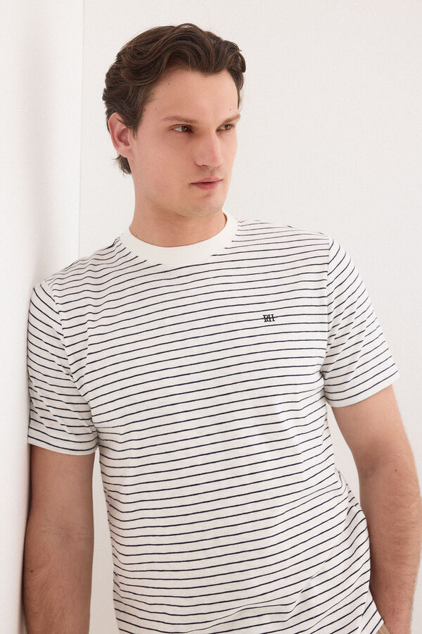 Pedro del Hierro Camiseta de rayas Crudo