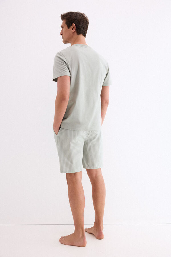 Pedro del Hierro Set de pijama punto y tela Verde