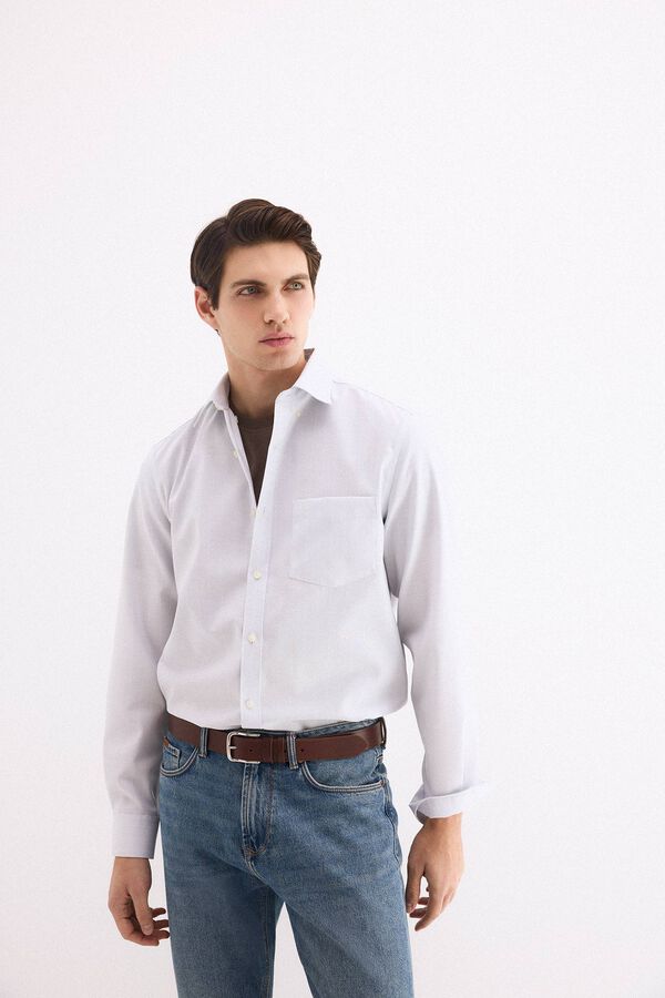 Pedro del Hierro Camisa non iron oxford rayas Gris