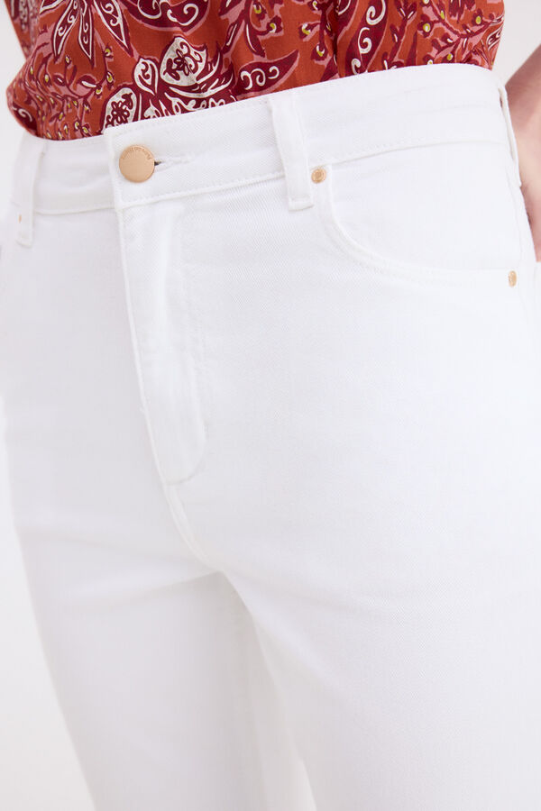 Pedro del Hierro Jeans capri rectos b&aacute;sicos Blanco