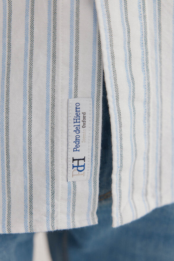 Pedro del Hierro Camisa iconic oxford de rayas Blanco