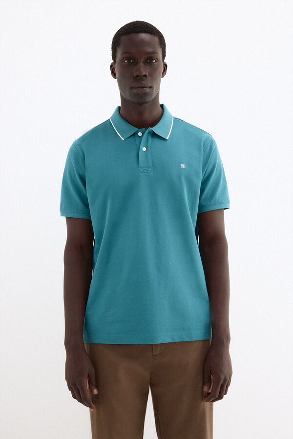 Pedro del Hierro Polo b&aacute;sico tips Turquesa