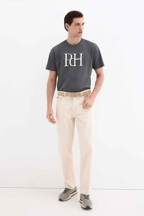 Pedro del Hierro Camiseta logo grande Gris