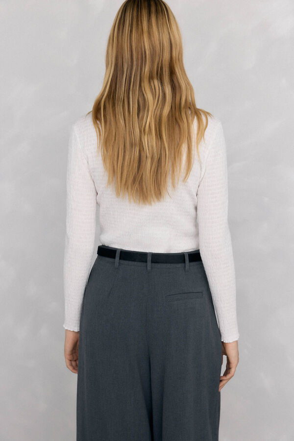 Pedro del Hierro Camiseta cuello chimenea estructura Blanco