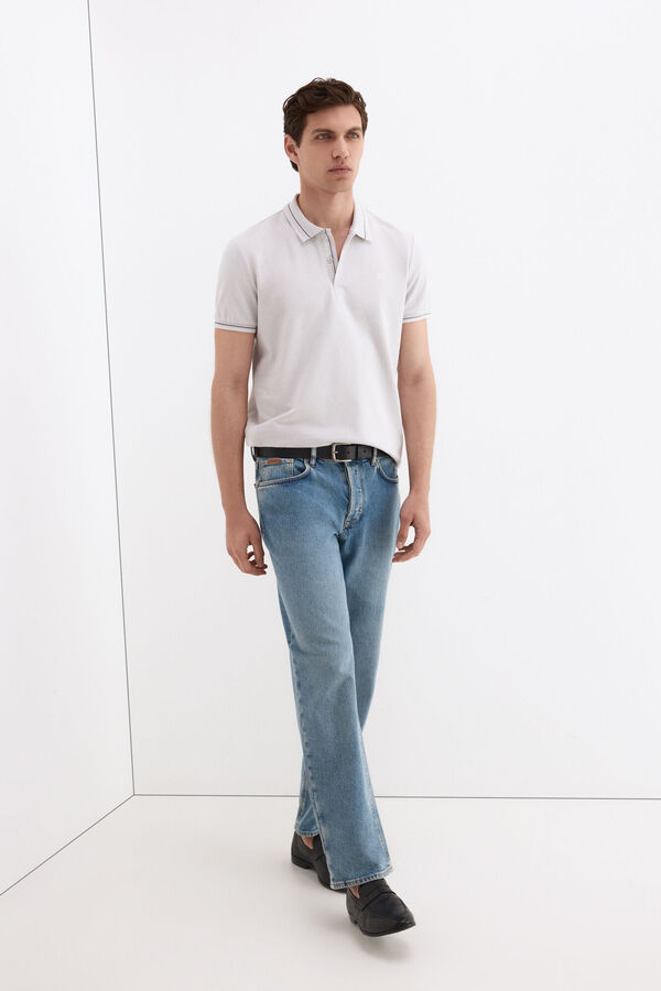 Pedro del Hierro Polo tips jacquard Gris