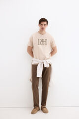 Pedro del Hierro Camiseta logo grande Beige