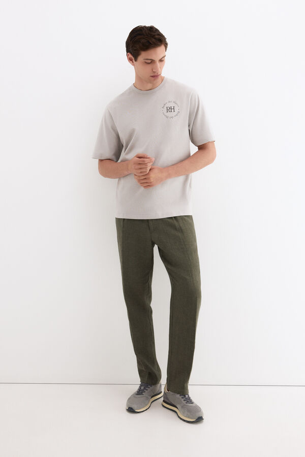 Pedro del Hierro Camiseta estampada logo Gris