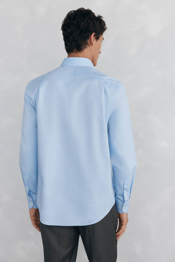 Pedro del Hierro Camisa de vestir lisa non iron + antimanchas Azul