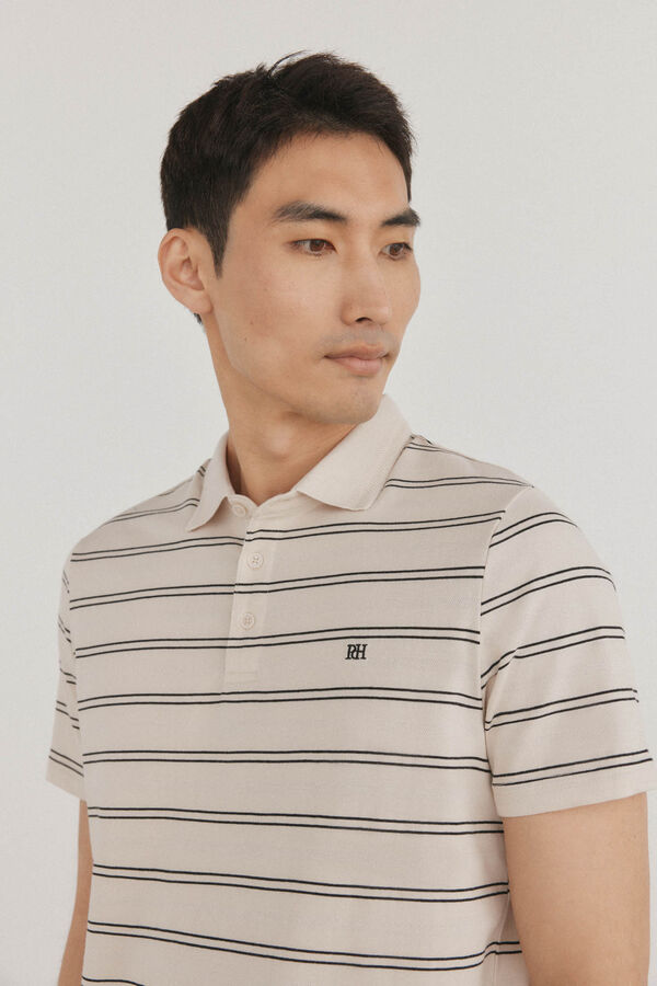 Pedro del Hierro Polo de rayas Beige