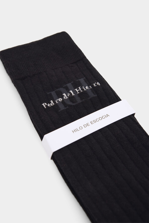 Pedro del Hierro Calcet&iacute;n algod&oacute;n logo Negro