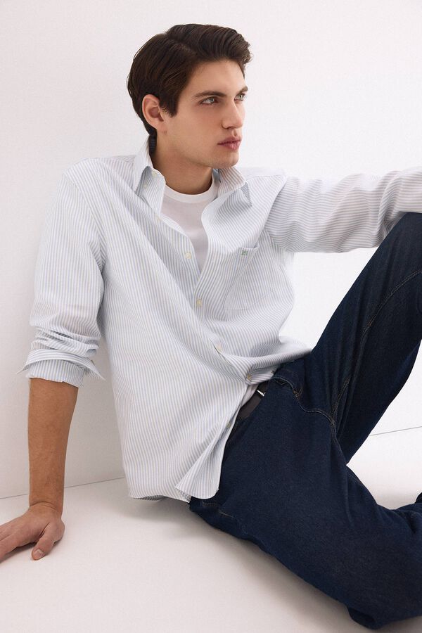 Pedro del Hierro Camisa non iron oxford rayas Azul