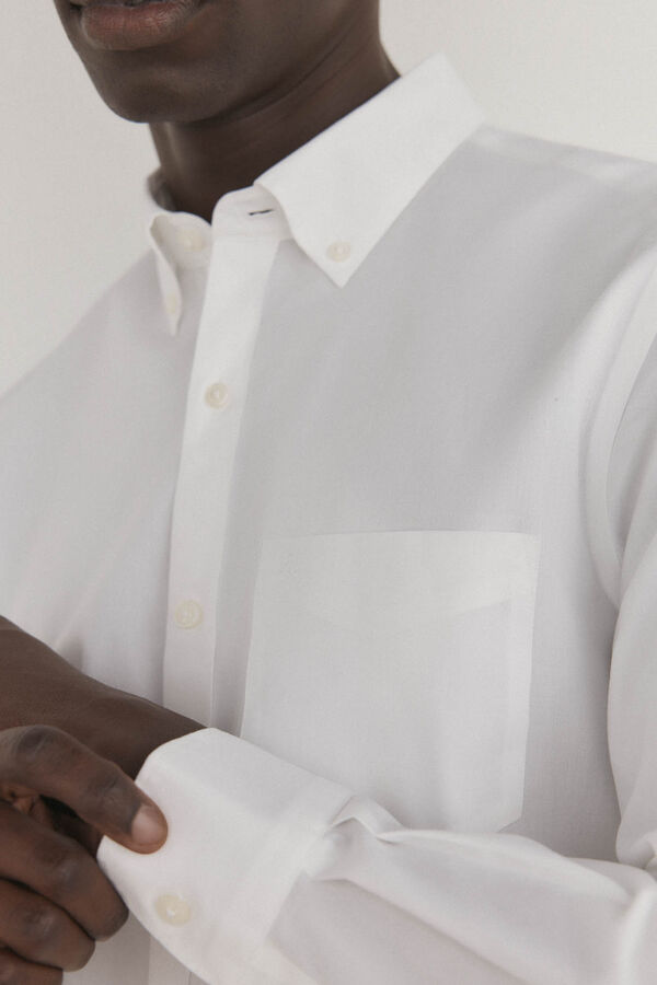 Pedro del Hierro Camisa non iron + antimanchas lisa Blanco