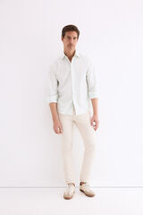 Pedro del Hierro Camisa popel&iacute;n labrado rayas Verde