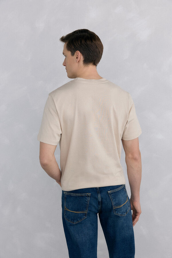 Pedro del Hierro Camiseta logo grande Beige