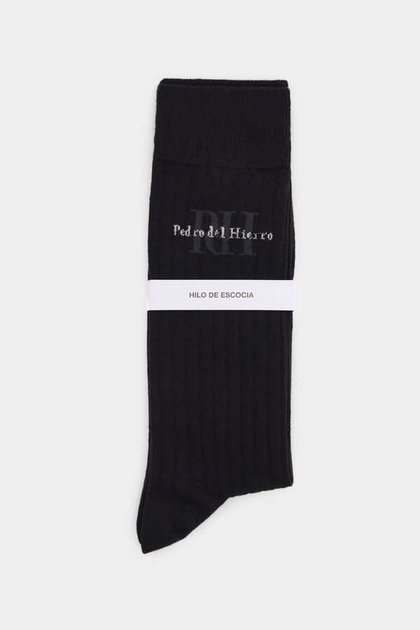 Pedro del Hierro Calcet&iacute;n algod&oacute;n logo Negro