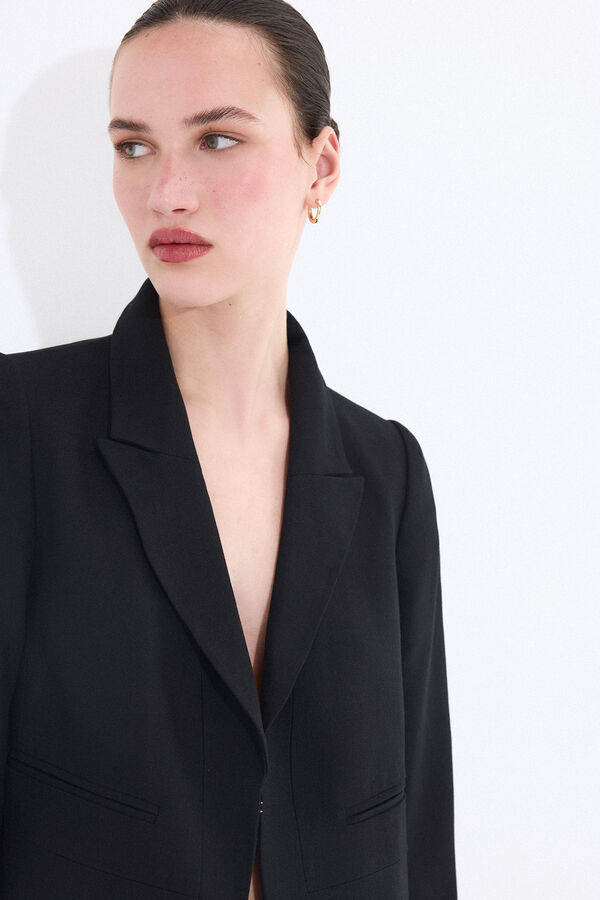 Pedro del Hierro Blazer crop negra Negro