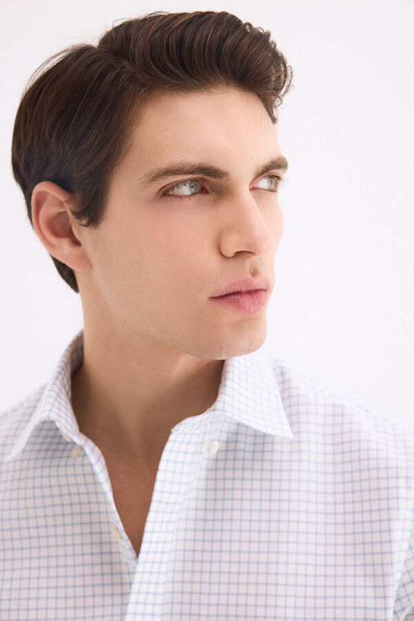 Pedro del Hierro Camisa non iron oxford cuadros Azul