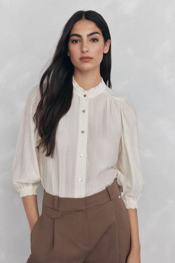 Pedro del Hierro Blusa holgada lisa Beige
