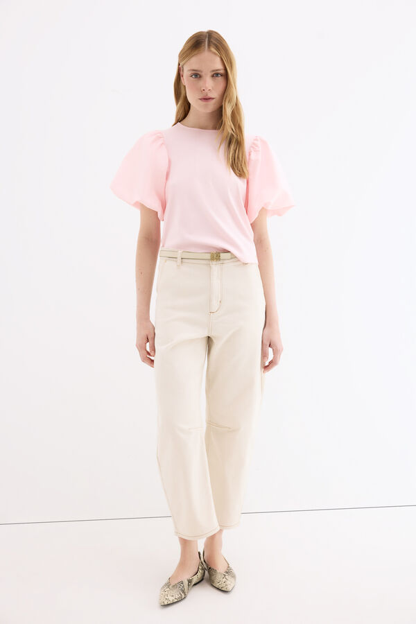 Pedro del Hierro Camiseta manga abullonada Rosa