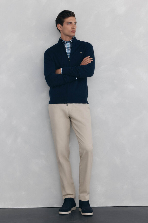 Pedro del Hierro Camisa de tejido flam&eacute; a cuadros Azul