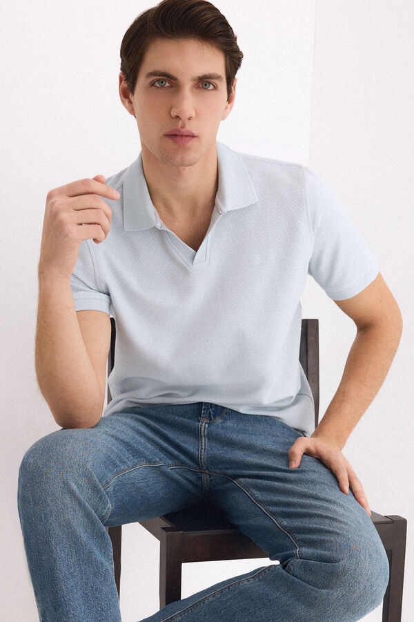 Pedro del Hierro Polo textura Azul