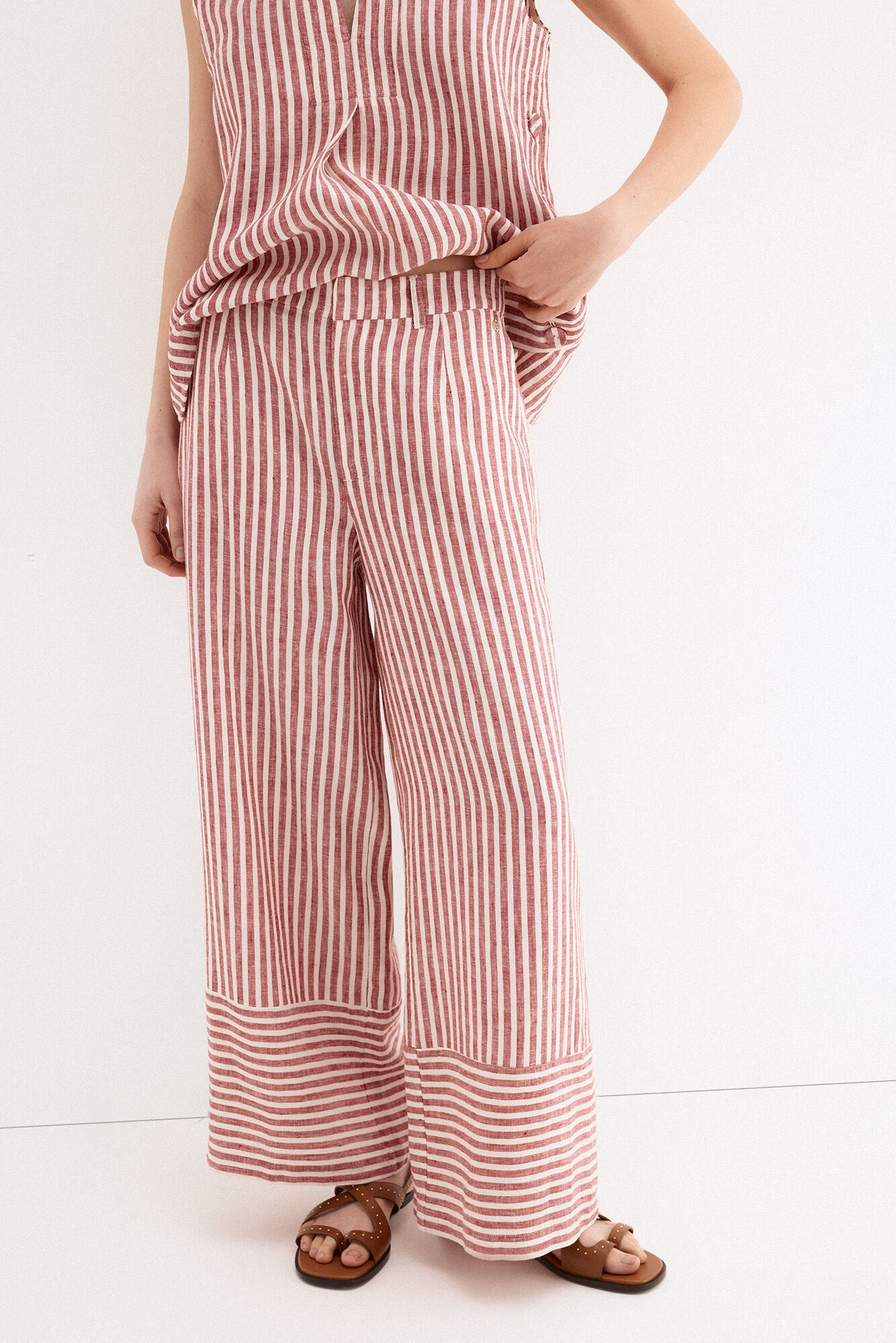 Pedro del Hierro Pantalones wide flare cl&aacute;sicos