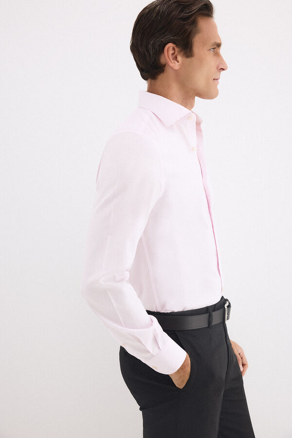 Pedro del Hierro Camisa vestir lisa non iron + antimanchas Rosa