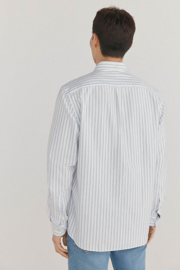 Pedro del Hierro Camisa iconic oxford de rayas Blanco