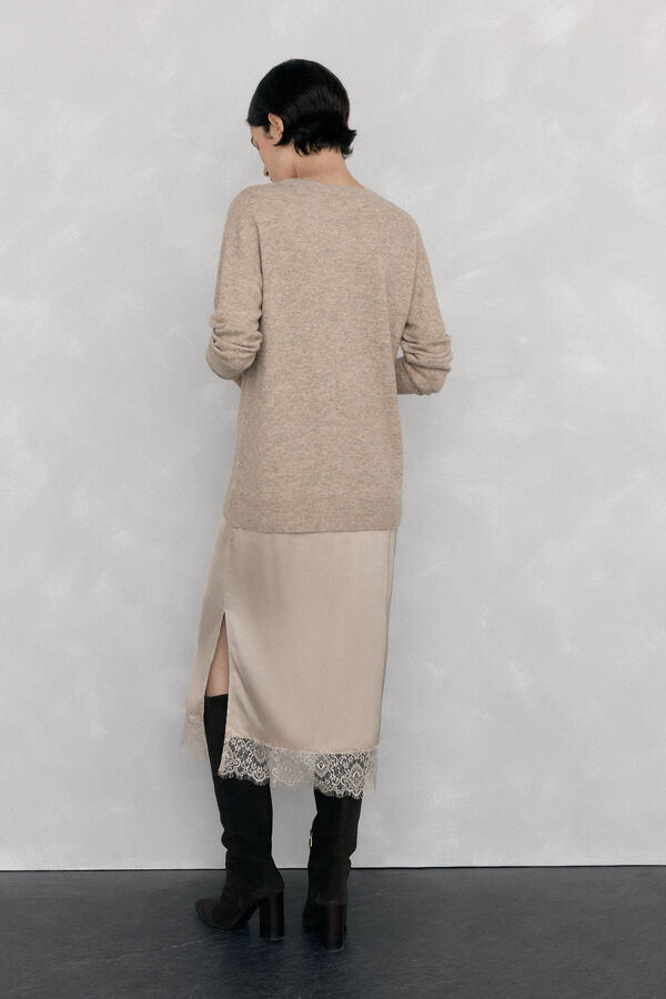 Pedro del Hierro Vestido de punto lencero Beige