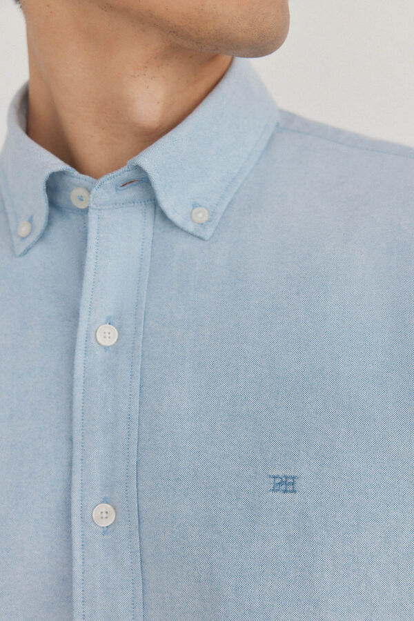 Pedro del Hierro Camisa iconic oxford liso Turquesa
