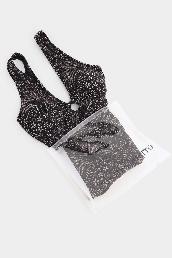 Pedro del Hierro Ba&ntilde;ador estampado tropical Negro