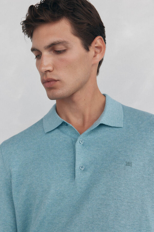 Pedro del Hierro Jersey cuello polo Azul