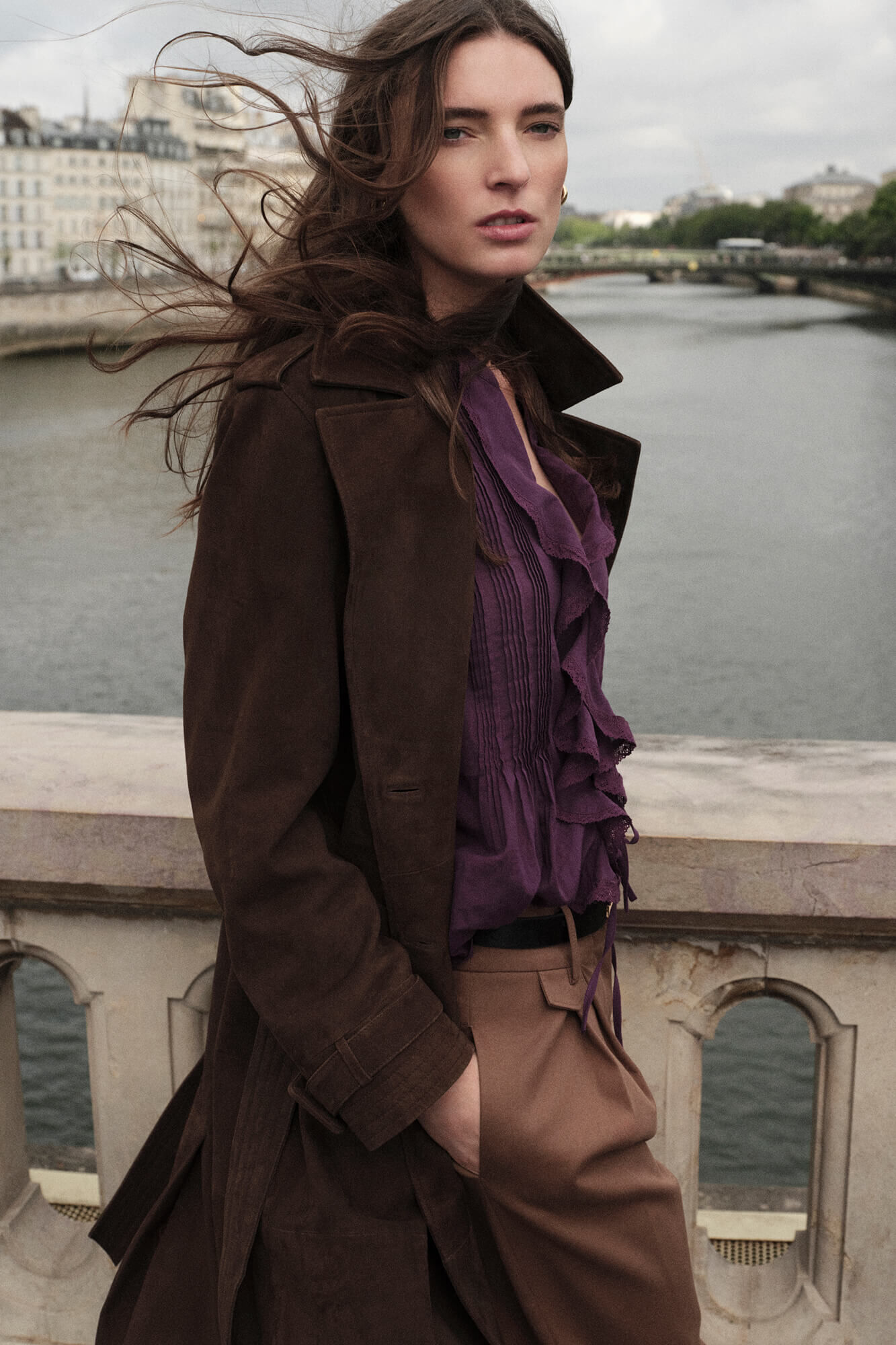 Pedro del Hierro Blusa rom&aacute;ntica con volante